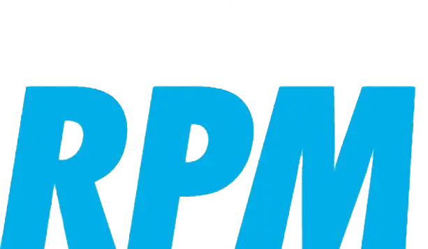 Logo RPM bleu sur fond blanc