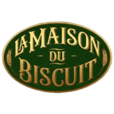 Enseigne ovale 'La Maison du Biscuit' en doré